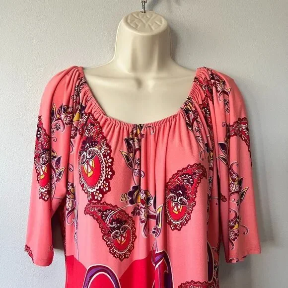 Tiana B. Colorful Midi Dress Size L - Picture 2 of 5